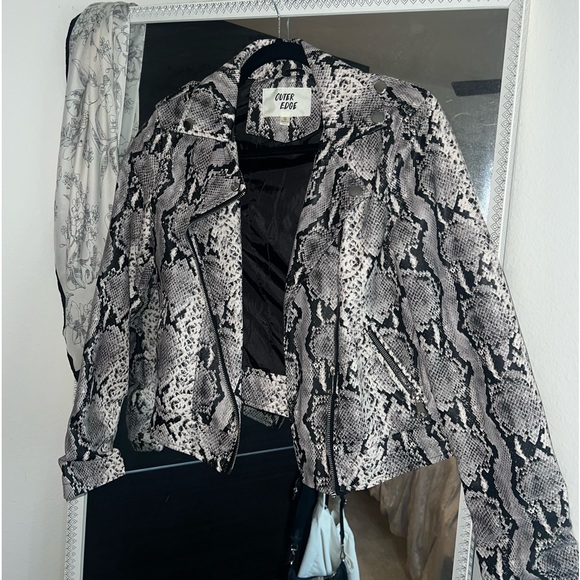 Jackets & Coats Snake Print Leather Jacket Poshmark